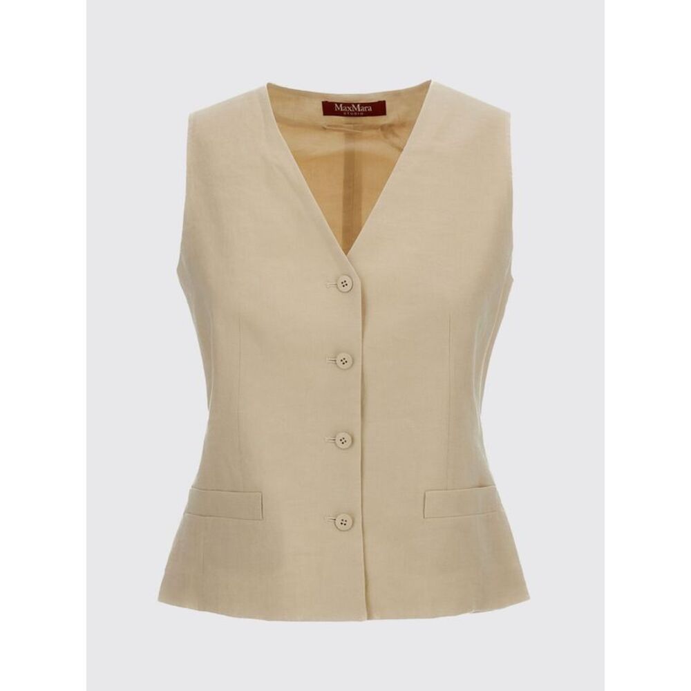 Max Mara Studio Waistcoat Woman Beige